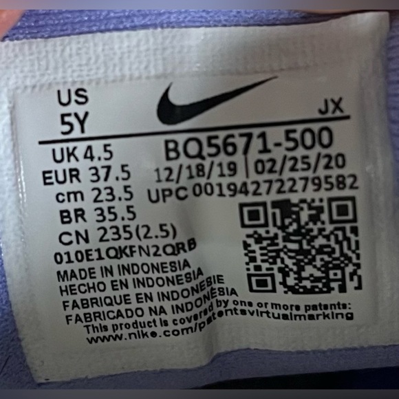 Nike Revolution 5 Womens Size 6.5 (5Y) Running Shoes Sneakers Thistle Blue/White - Picture 9 of 9